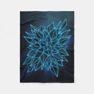 Cobertor De Velo Mandalas Geométricas Abstratas Neon Azuis Brilhant