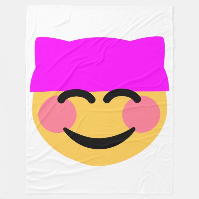 Cobertor De Velo mangueira rosa chapéu de emoji (Frente)