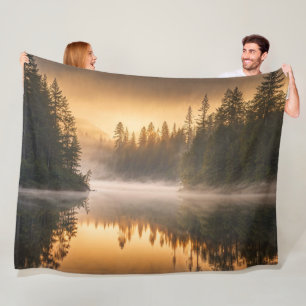 Cobertor De Velo Manhã Mist no rio Pines