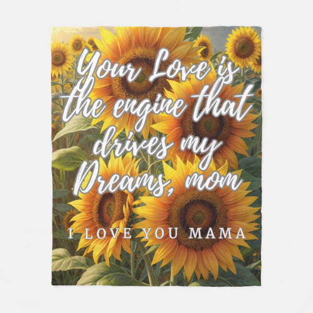 Cobertor De Velo Manta de Girasoles para Mamá (Frente)