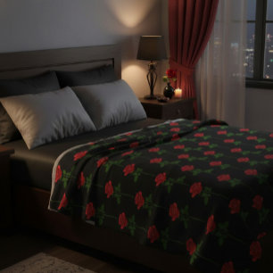Cobertor De Velo Manta de Lançamento de Rosa Desenhada à Mão Elegan