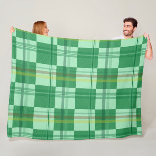 Cobertor De Velo Manta Estética Xadrez Amarelo e Verde-Menta Vibran