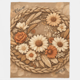 Cobertor De Velo Manta Floral Boho Tecida Circular Personalizável
