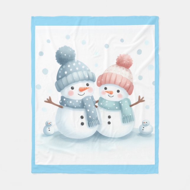 Cobertor De Velo Manta Polar Alegría En La Nieve (Frente)