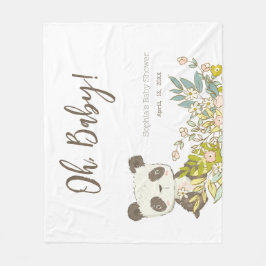 Cobertor De Velo Manta polar Baby Shower Panda