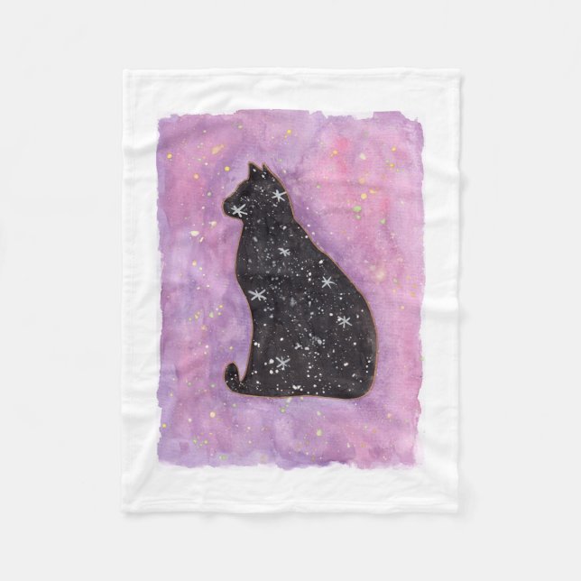 Cobertor De Velo Manta Polar Gato de Estrellas (Frente)