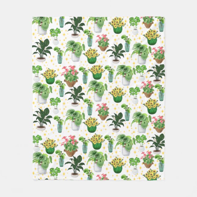 Cobertor De Velo Mantas de Plantas em Vasos Caprichosas (Frente)