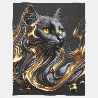 Cobertor De Velo Manteiga Dourada Molten Gato Fleece Blanket