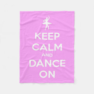 Cobertor De Velo Mantenha a calma e dance no velo cor-de-rosa e