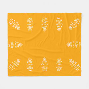 Cobertor De Velo Mantenha Calma Personalizada E Seu Texto Amarelo