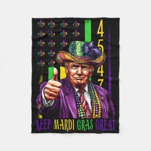 Cobertor De Velo Mantenha o Mardi Gras Ótimo Divertido Trump Mardi