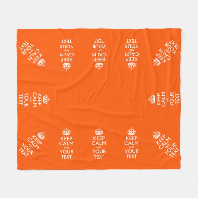 Cobertor De Velo Mantenha-Se Calmo E O Texto Laranja (Frente (Horizontal))