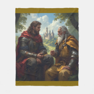 Cobertor De Velo Manto de lã com Merlin e Rei Artur em Camelot
