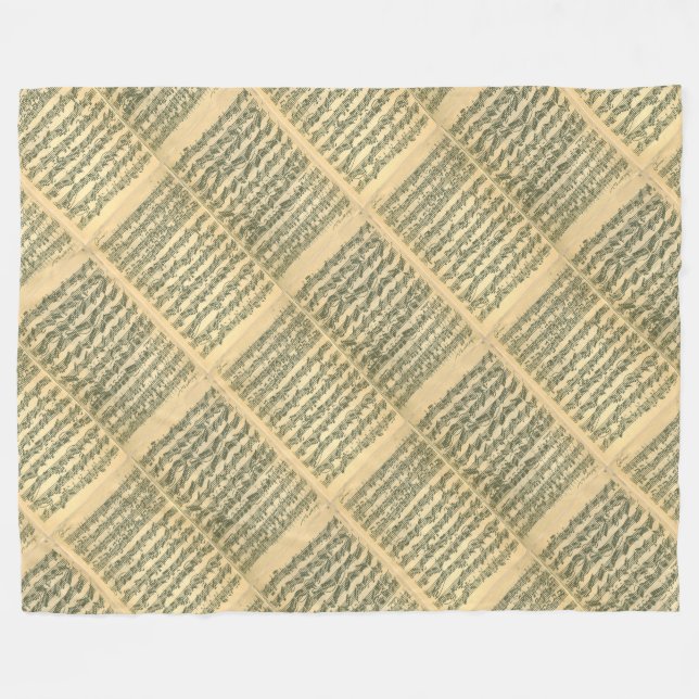 Cobertor De Velo Manuscrito da música de Bach Chaconne para o (Frente (Horizontal))