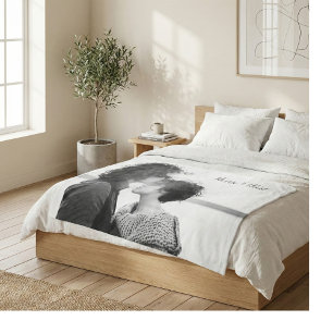 Cobertor De Velo Manutenção do Nome da Caligrafia Minimalista de 