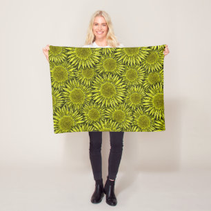 Cobertor De Velo Mão De Girassol Amarelo Amarelo Floral Desenhada