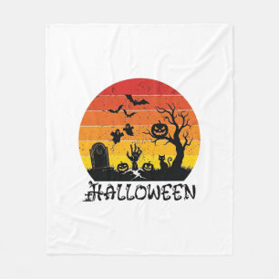Cobertor De Velo Mão de Zumbi de Halloween Lápide Árvore Gato Preto