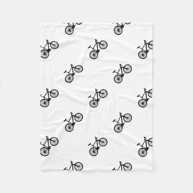 Cobertor De Velo Mão simples doodle tirado da bicicleta (Frente)