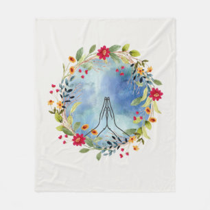 Cobertor De Velo Mãos em oração aquarela