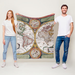 Cobertor De Velo Mapa antigo antigo inspirado (12)