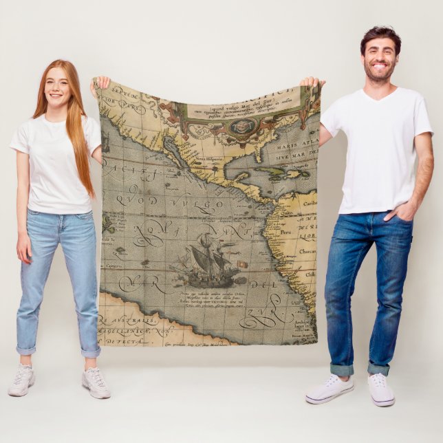 Cobertor De Velo Mapa antigo antigo inspirado (14) Bagagem (In Situ)