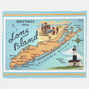Cobertor De Velo Mapa Antigo da Long Island