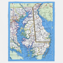 Mapa Antigo de Delaware - Maryland