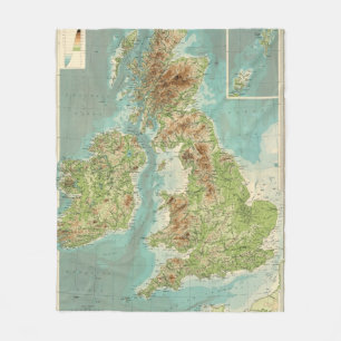 Cobertor De Velo Mapa bathyorographical das ilhas britânicas