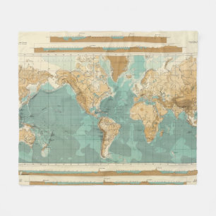 Cobertor De Velo Mapa bathyorographical do mundo