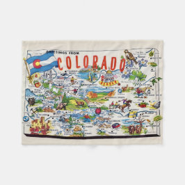 Cobertor De Velo Mapa Colorado Ilustrado Pequeno
