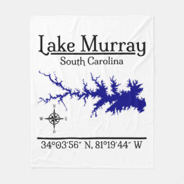 Cobertor De Velo Mapa Coordenadas Arte Lago Murray Carolina do Sul