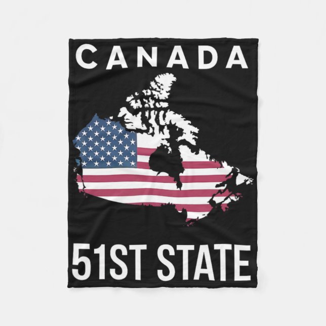 Cobertor De Velo Mapa da bandeira dos EUA Canadá 51º Estado  (Frente)