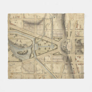 Cobertor De Velo Mapa da C.C. Capitol Hill de Washington do vintage