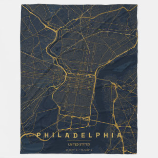 Cobertor De Velo Mapa da Cidade de Filadélfia EUA Design Minimalist