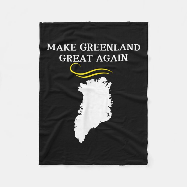 Cobertor De Velo Mapa da Groenlândia com Cabelo Trump (Frente)