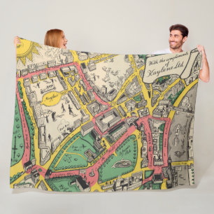 Cobertor De Velo Mapa da rota da coroação, Londres, Inglaterra