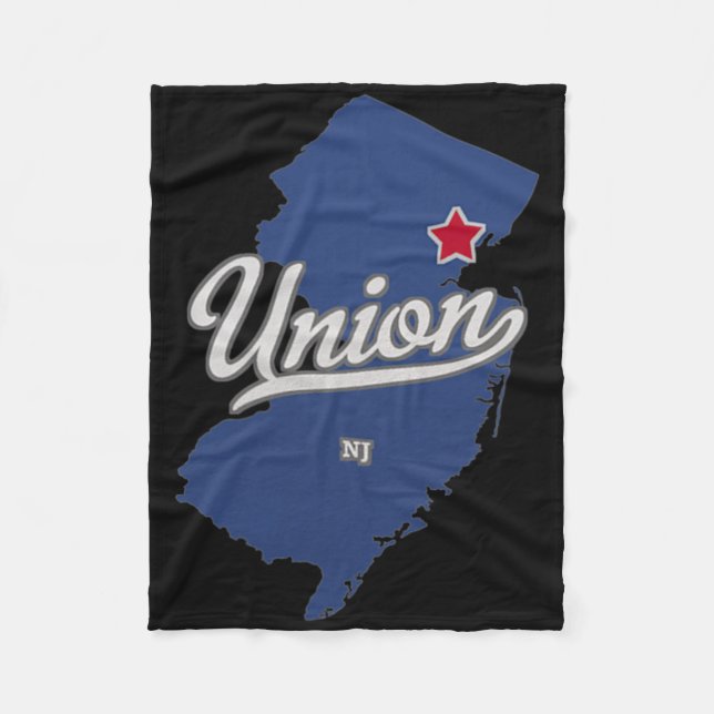Cobertor De Velo Mapa da União Nova Jersey Nj (Frente)