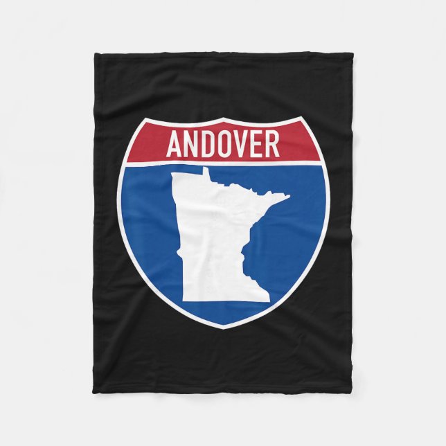 Cobertor De Velo Mapa de Andover Minnesota Sinal de Rodovia Interes (Frente)