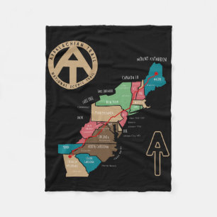 Cobertor De Velo Mapa de caminhada da trilha Appalachian