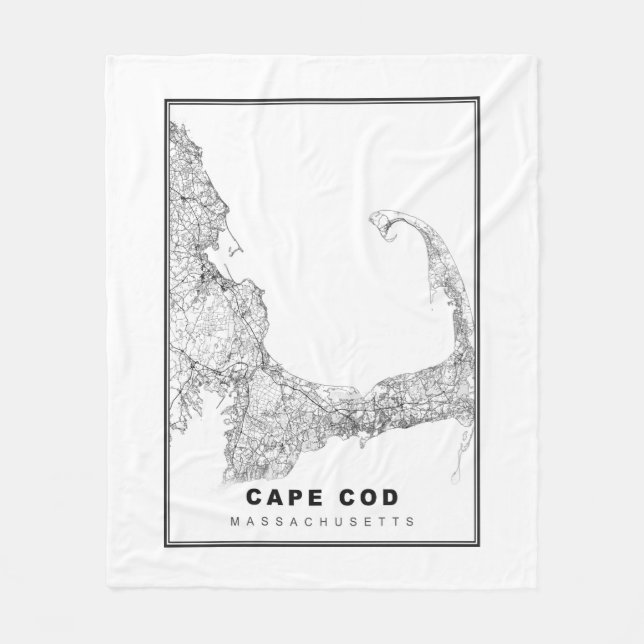 Cobertor De Velo Mapa de Cape Cod (Frente)