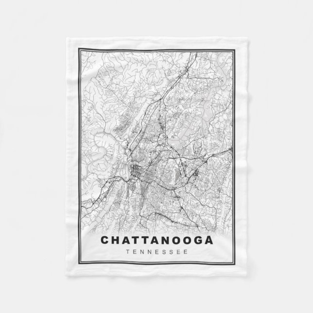 Cobertor De Velo Mapa de Chattanooga (Frente)