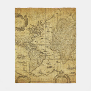 Cobertor De Velo mapa de colheita do mundo 1635