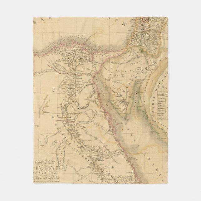 Cobertor De Velo Mapa de Egipto, de Palestina e de Arábia (Frente)