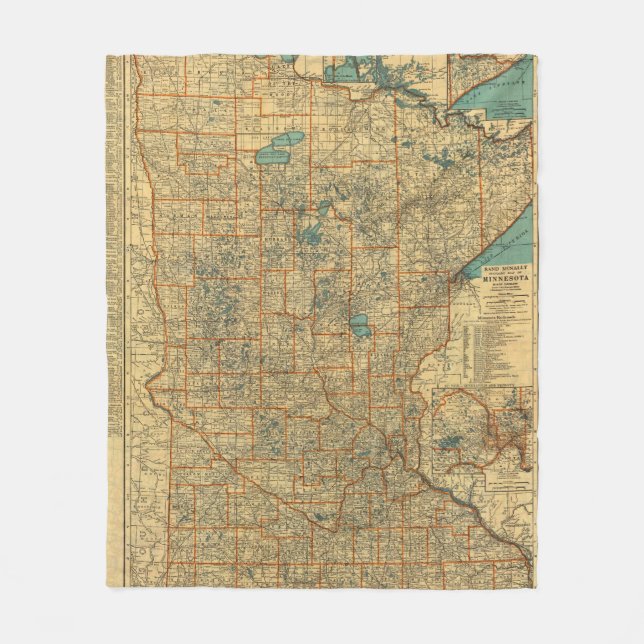 Cobertor De Velo Mapa de estradas de Minnesota (Frente)