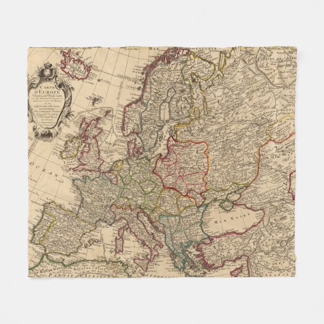 Cobertor De Velo Mapa de Europa (Frente (Horizontal))