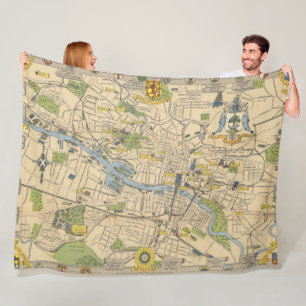 Cobertor De Velo Mapa de Glasgow, Inglaterra