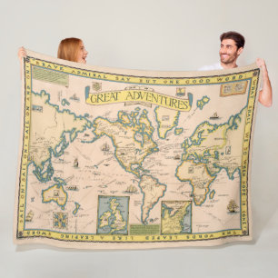 Cobertor De Velo Mapa de grandes aventuras