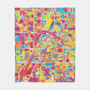 Cobertor De Velo Mapa de Las Vegas colorido, Nevada