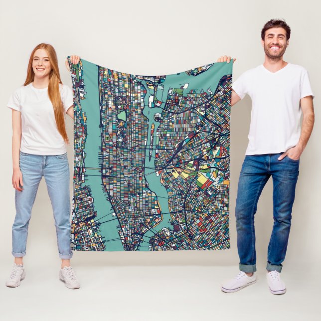 Cobertor De Velo Mapa de Manhattan New York (In Situ)