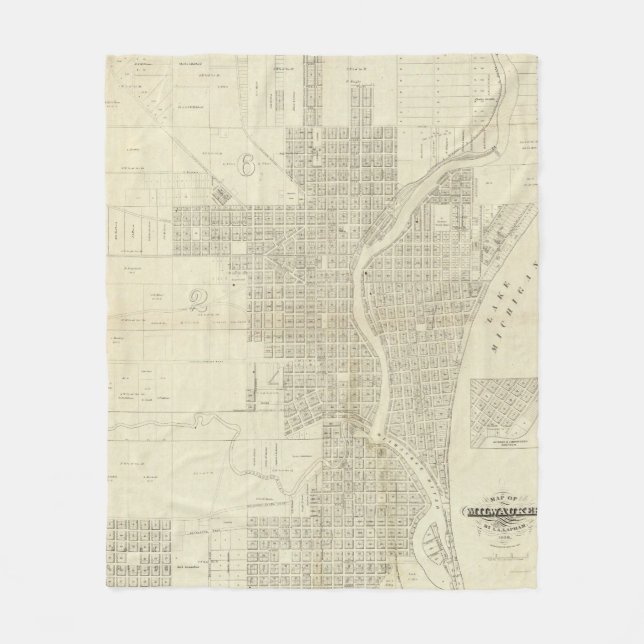 Cobertor De Velo Mapa de Milwaukee (Frente)
